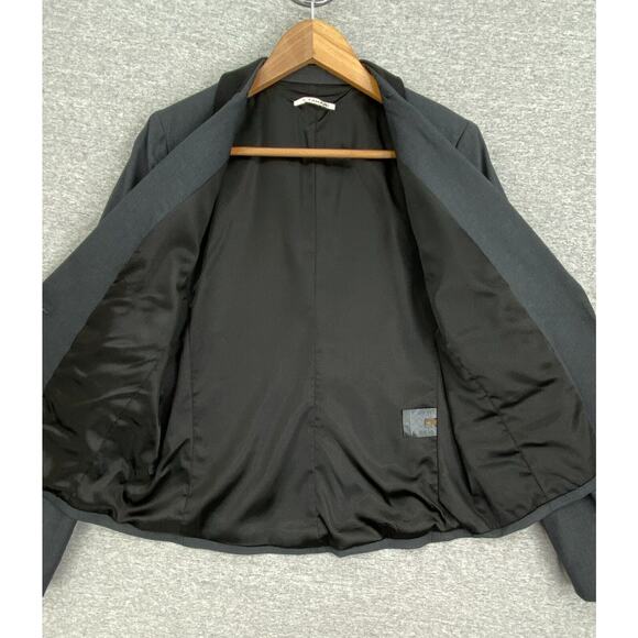 T Tahari Blazer Jacket Womens 8 Black Wool Lined Career Long Sleeve Collared - Picture 5 of 16